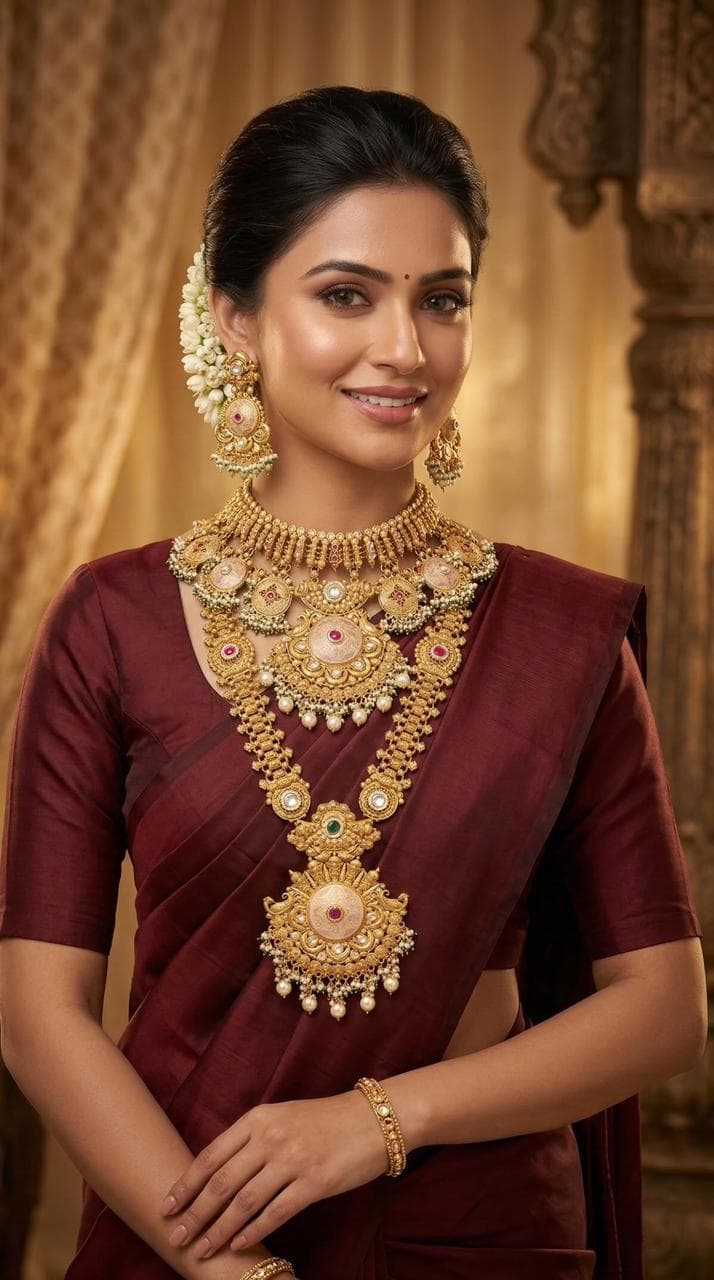 Customer wearing gold jewellery valued by Akarshana Gold